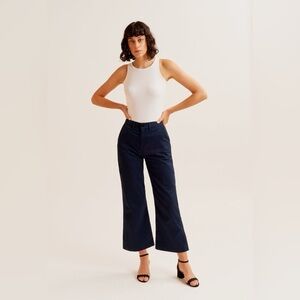 Kotn just-barely-flared Culotte Trousers High Rise Navy Blue Size 8